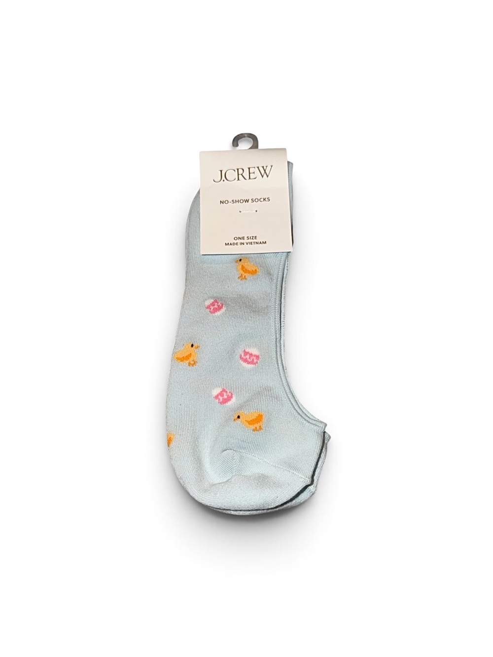 NEW J.Crew No Show Baby Chics and Eggs Decorative Light Blue Socks